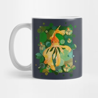 Cute Goldfish Swimming In Green Colored Sea Mug